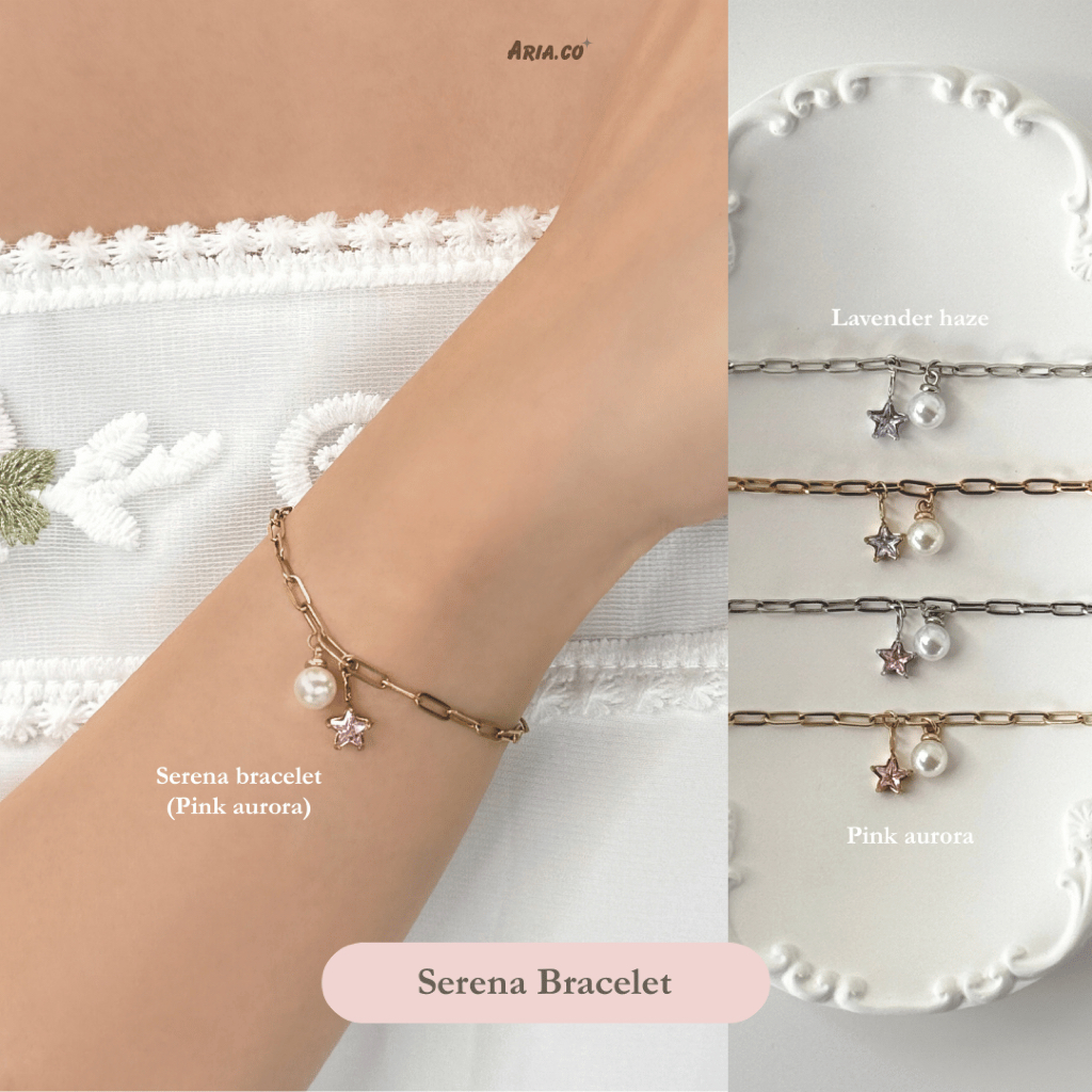 Serena สร้อยข้อมือ - Stainless steel ไม่ลอกไม่ดำ ปรับขนาดได้ | Aria.co