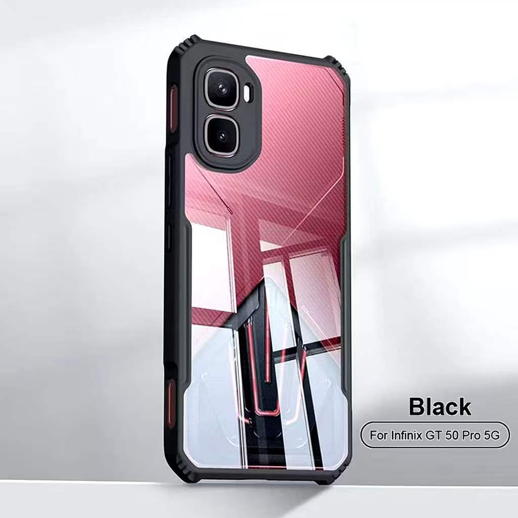 Infinix GT 50 Pro 5G/Infinix GT 50Pro(ส่งในไทย)เคสกันกระแทกขอบสีหลังใสInfinix GT50 Pro 5G/infinix GT 50 Pro 5Gตรงรุ่น