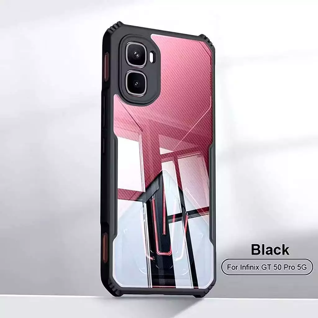Infinix GT 50 Pro 5G/Infinix GT 50Pro(ส่งในไทย)เคสกันกระแทกขอบสีหลังใสInfinix GT50 Pro 5G/infinix GT 50 Pro 5Gตรงรุ่น