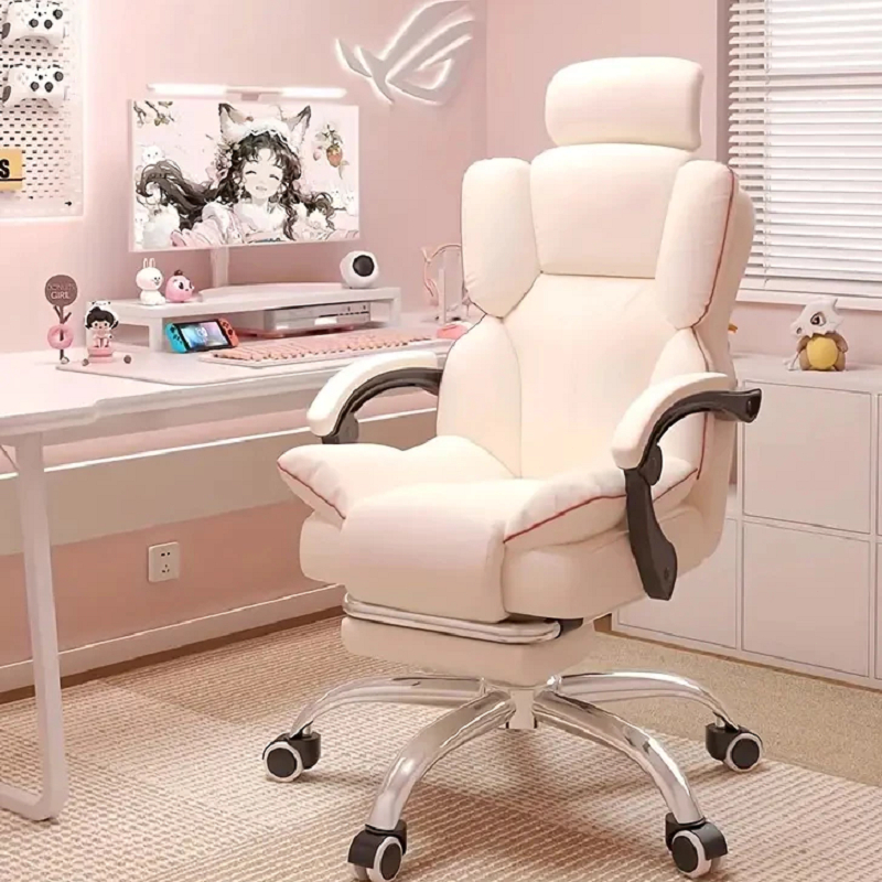 Esports gaming chair เก้าอี้เกมมิ่ง สีชมพูเก้าอี้คอม เก้าอี้เล่นเกมสไตล์เทพธิดา ของมันต้องมีสําหรับห้องนอนเด็กผู้หญิง