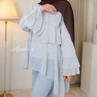Layla Flow เสื้อชีฟอง3เลเยอร์ (มีซับใน) ดีไซน์เรียบหรู พลิ้วสวยใส่สบาย