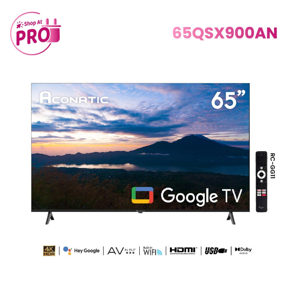 ใหม่ Aconatic ทีวี 65 นิ้ว LED 4K HDR Google TV รุ่น 65US410AN Smart TV สมาร์ททีวี (รับประกัน 3 ปี)