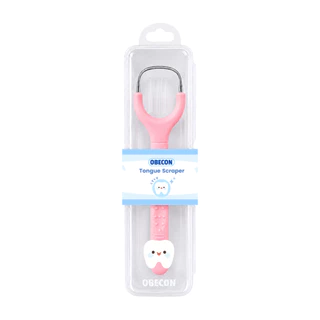 OBECON ที่ขูดลิ้นสแตนเลส Tongue scraper แปรงทำความสะอาดลิ้น ลดกลิ่นปาก แบบมีด้ามจับ