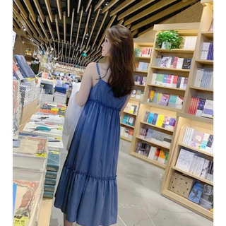 ✿♥เดรสคลุมท้องแฟชั่น (DR-518) ผ้าชีฟอง สายเดี่ยว มาพร้อมเสื้อคลุมยาว ผ้าเนื้อนิ่ม