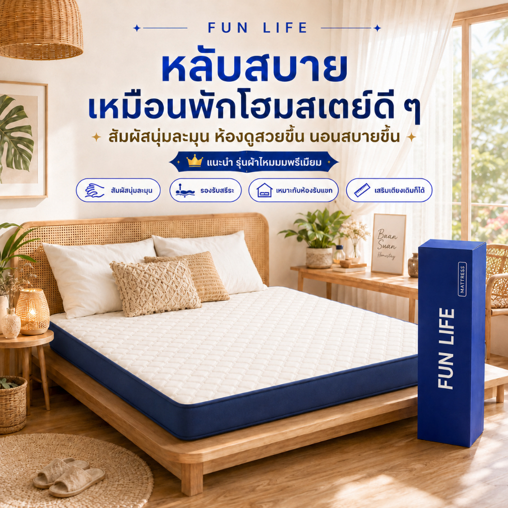 FLM ที่นอนยางพารา ที่นอน 6ฟุต5ฟุต4ฟุต3.3ฟุต3ฟุต  ผ้าไหมนม ลดอาการปวดหลัง รองรับสรีระ ที่นอนเพื่อสุขภาพ นอนแล้วไม่ปวดห