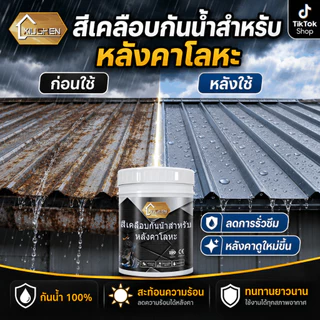 สีทาหลังคาเมทัลชีท สีทาหลังคาเหล็ก สีทาโลหะ กันสนิม กันน้ำ ทนแดดทนฝน รีโนเวทหลังคาเก่า กันสาด โครงเหล็ก ผนังภายนอก