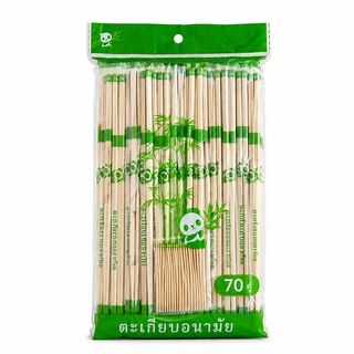 ตะเกียบไม้ไผ่ (70 คู่) แบบใช้แล้วทิ้ง คุณภาพสูง สะอาด ขนาด 22 ซม