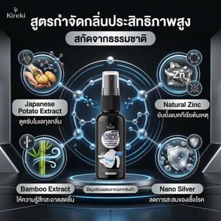 แพ็คคู่ สเปรย์ดับกลิ่นเสื้อ บุหรี่ ควัน กำจัดกลิ่นอับ สำหรับผู้ชาย Kireki Cigarette Spray