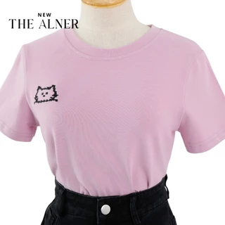 Thealner-AN869 เซตเสื้อชมพูแขนสั้นกางเกงยีนส์ขายาว