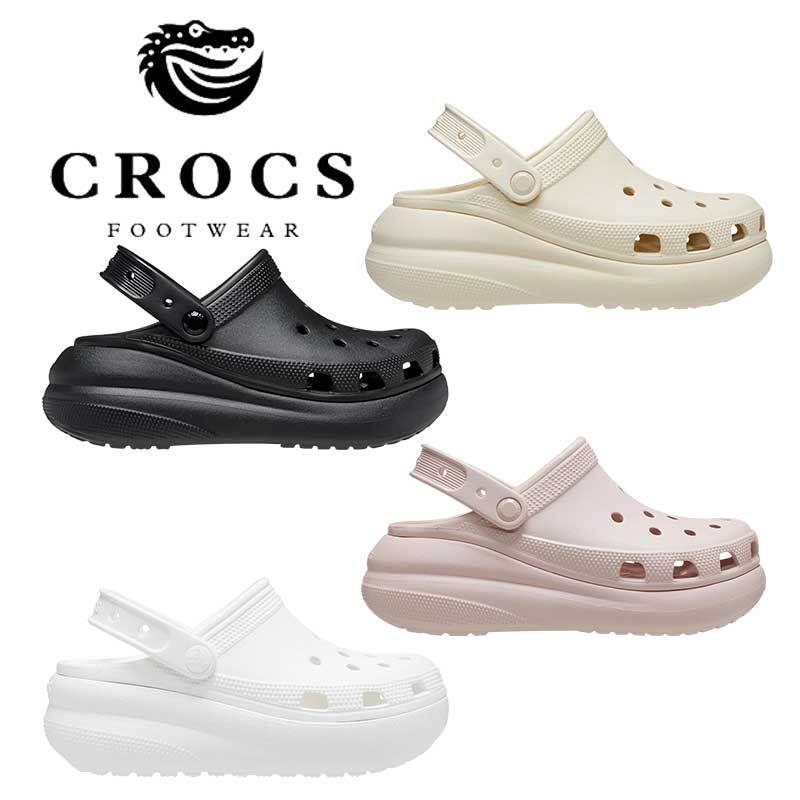 CROCS CLASSIC CRUSH CLOG รองเท้าแฟชั่นประจำวัน ชายหญิง กันลื่นยางคุณภาพดี ระบายอากาศ ใส่เดินเที่ยวสบาย