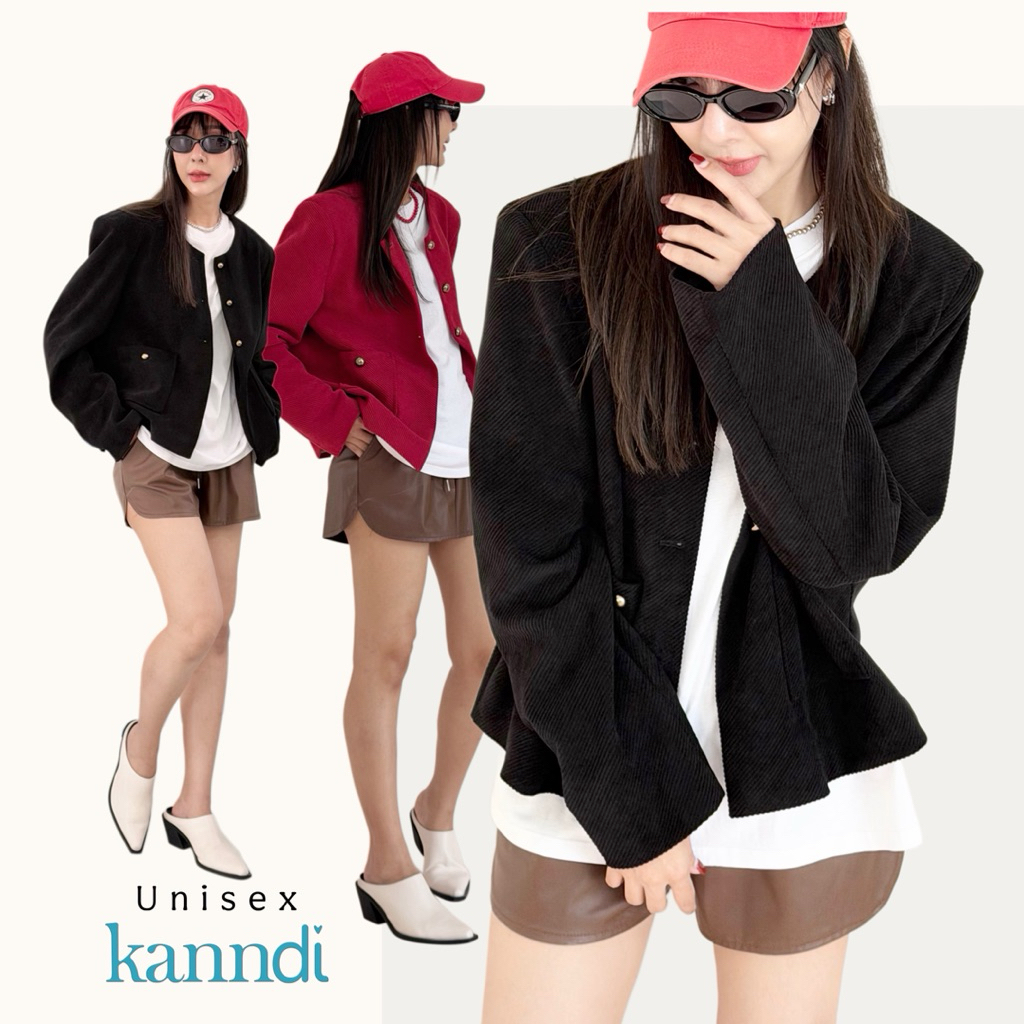 ลูกฟูก[unisex  blazer suit มีถึง อก 50“]รีสต็อคพร้อมส่ง