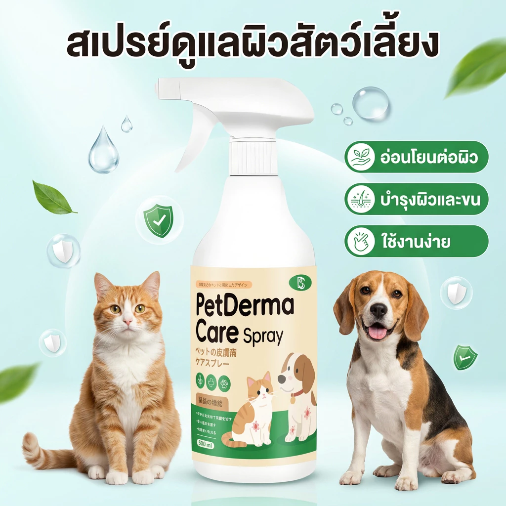 🔥 ฉีดปุ๊บเห็นผล-MOM- สเปรย์ผิวหนังสัตว์เลี้ยง แผลสุนัข โรคผิวหนังสุนัข ปลอดภัยสำหรับสัตว์เลี้ยง 500ml