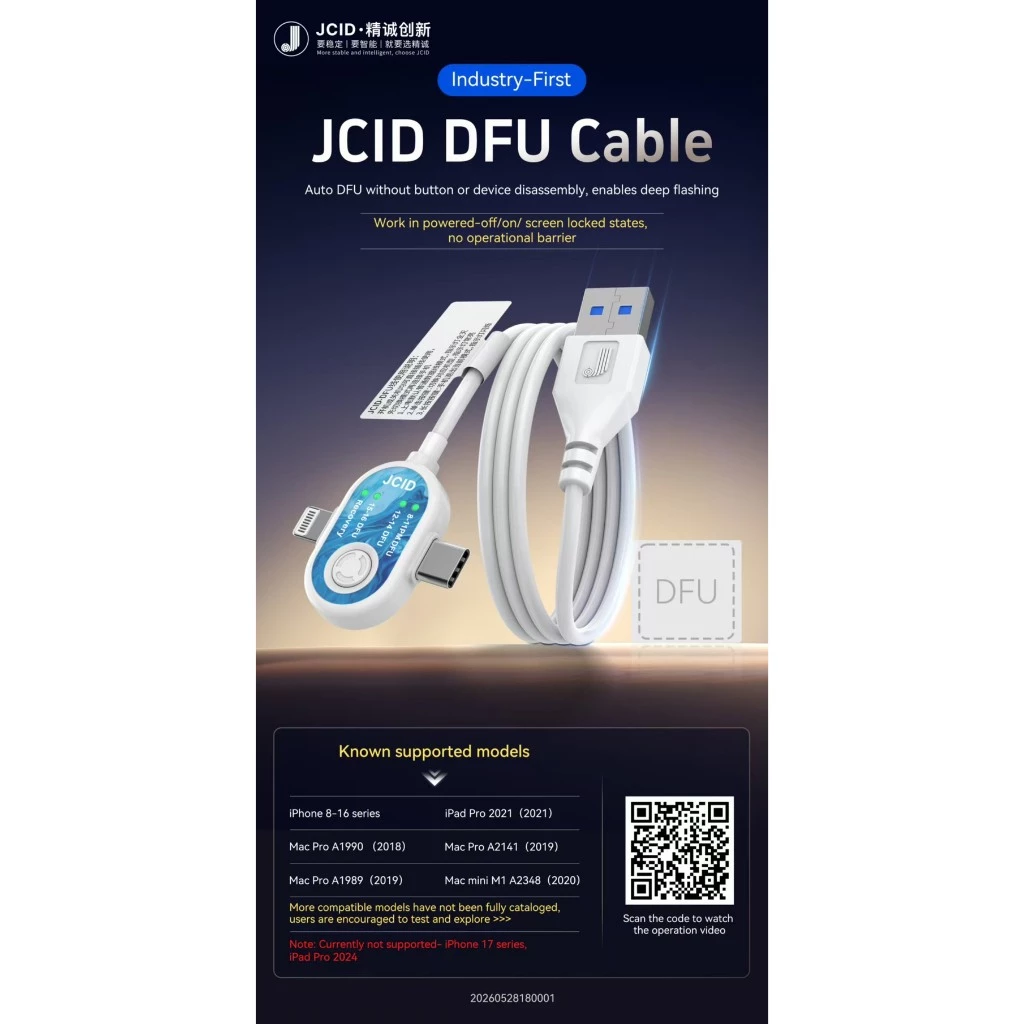 สายเคเบิล JCID DFU สำหรับการกู้คืนระบบ 8-16pm และอุปกรณ์ ipad
