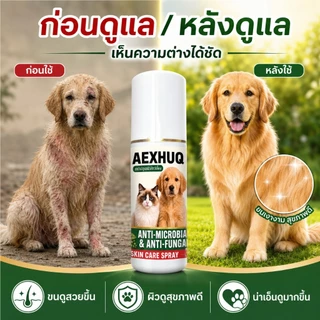 AEXHUQ สเปรย์เชื้อราสุนัข แมว ดูแลผิวหนัง ขี้เรื้อน ลดคัน ขนร่วง ผื่นแดง สูตรธรรมชาติ ปลอดภัย 100ml