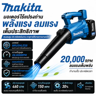 เครื่องเป่าลมไร้สาย ดูดฝุ่นและเป่าลม 2in1 แบตเตอรี่ลิเธียมความจุสูง มอเตอร์ 20,000RPM ใช้งานได้ทั้งในบ้าน รถยนต์ สวน และ
