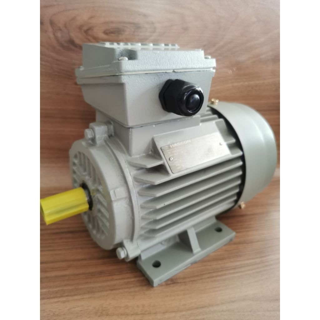 HASCON Motor 1.1kw. 1.5HP 4P IE1 Cast 380v. 3Ph มอเตอร์ 1.5แรง 4โพล เหล็กหล่อ ขาตั้ง หน้าแปลน ไฟ 380v. 3เฟส