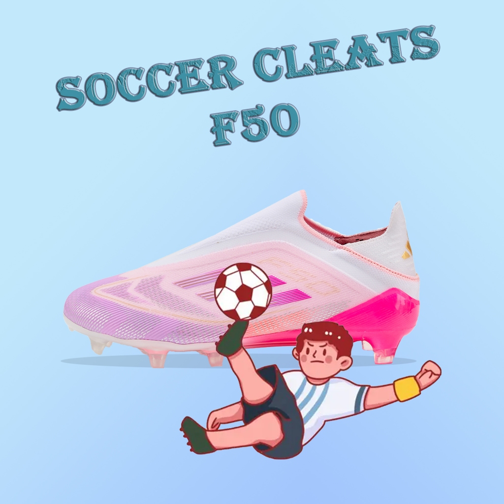 [COD] F50 รองเท้าฟุตบอลสตั๊ดยาวไร้เชือก เบาสบายยึดพื้นสนามดี มี7เฉดสีหลายสไตล์ เหมาะฝึกซ้อมและลงแข่ง