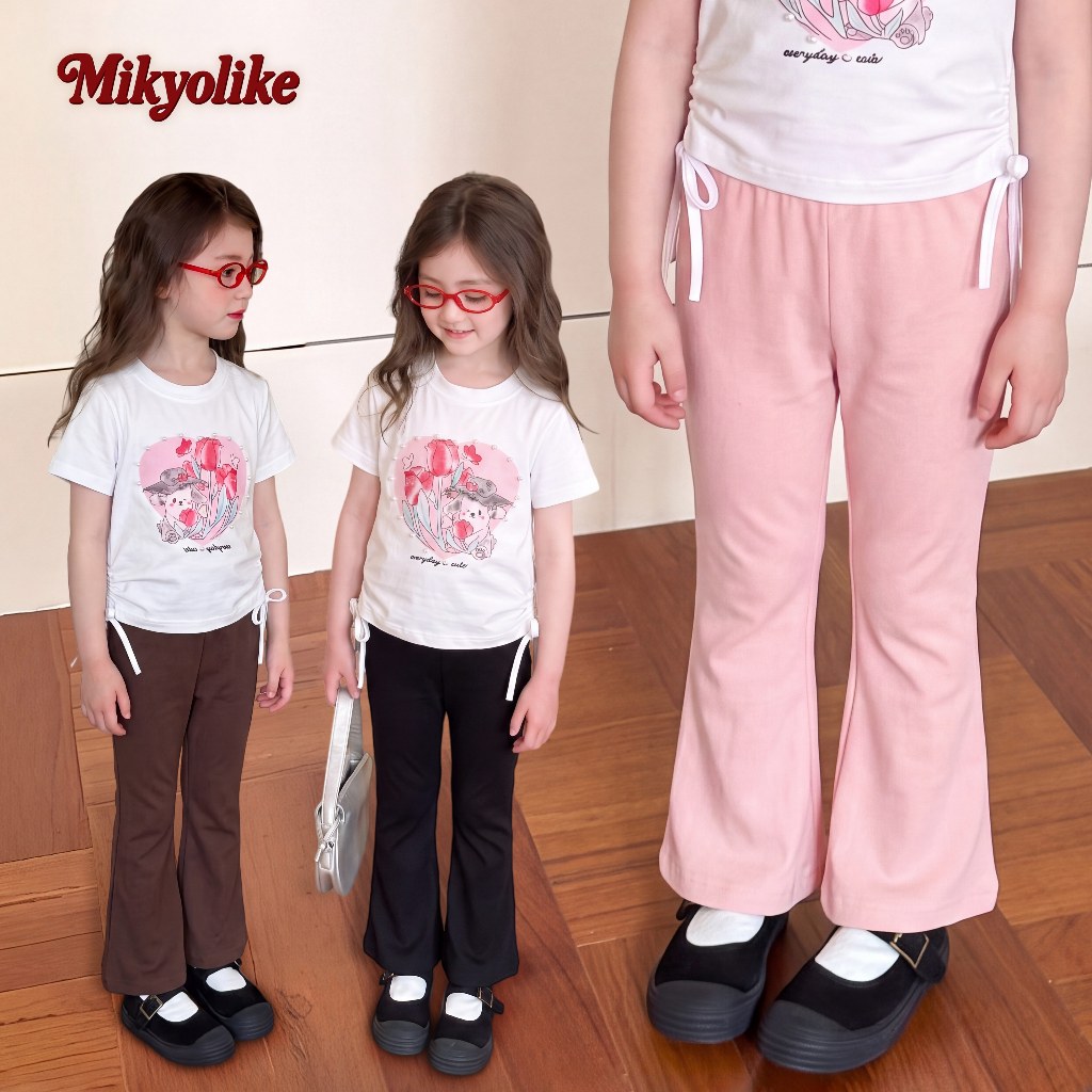 Mikyolike 2-12 ปี ชุดเด็กเกาหลีผู้หญิง กางเกงขาม้าเด็กผู้หญิง านุ่มใสสบายฯ ผ้าฝ้ายแท้ กางเกงขาม้าเด็ก
