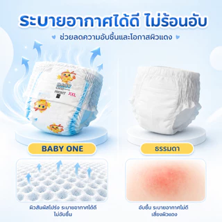 BABYONE ผ้าอ้อมเด็ก แพมเพิสเด็ก แบบกางเกงและแบบเทป 30/50ชิ้น ไซส์ NB-XL ซึมซับไว แห้งสบาย