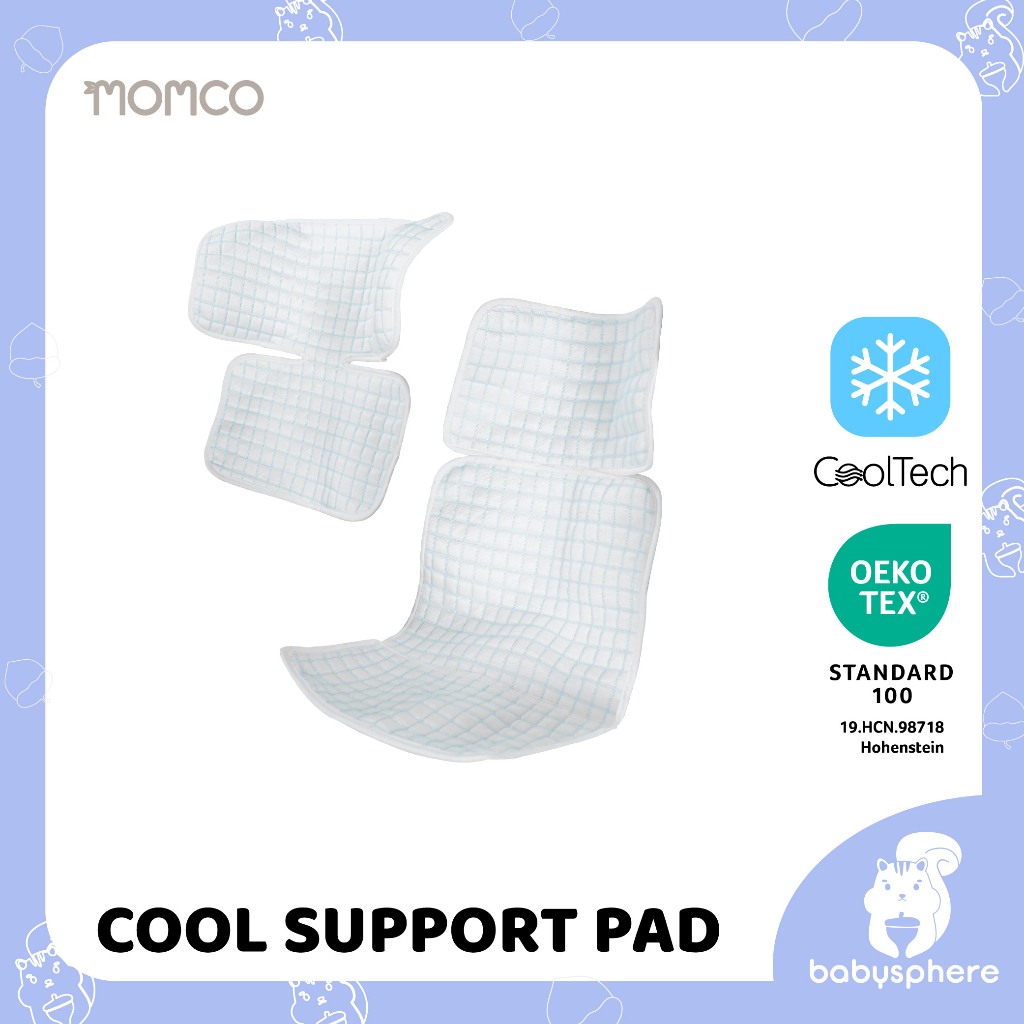 MOMCO | BABY COOL SUPPORT PAD (เย็น❄️) | เบาะรองคาร์ซีทเย็น สัมผัสเย็น ระบายอากาศดี สำหรับแรกเกิด
