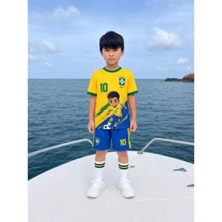 ชุดกีฬาเด็ก ชุดบอลโลก เสื้อแขนสั้น กางเกงขาสั้น ผ้าไมโคร ใส่สบายมาก