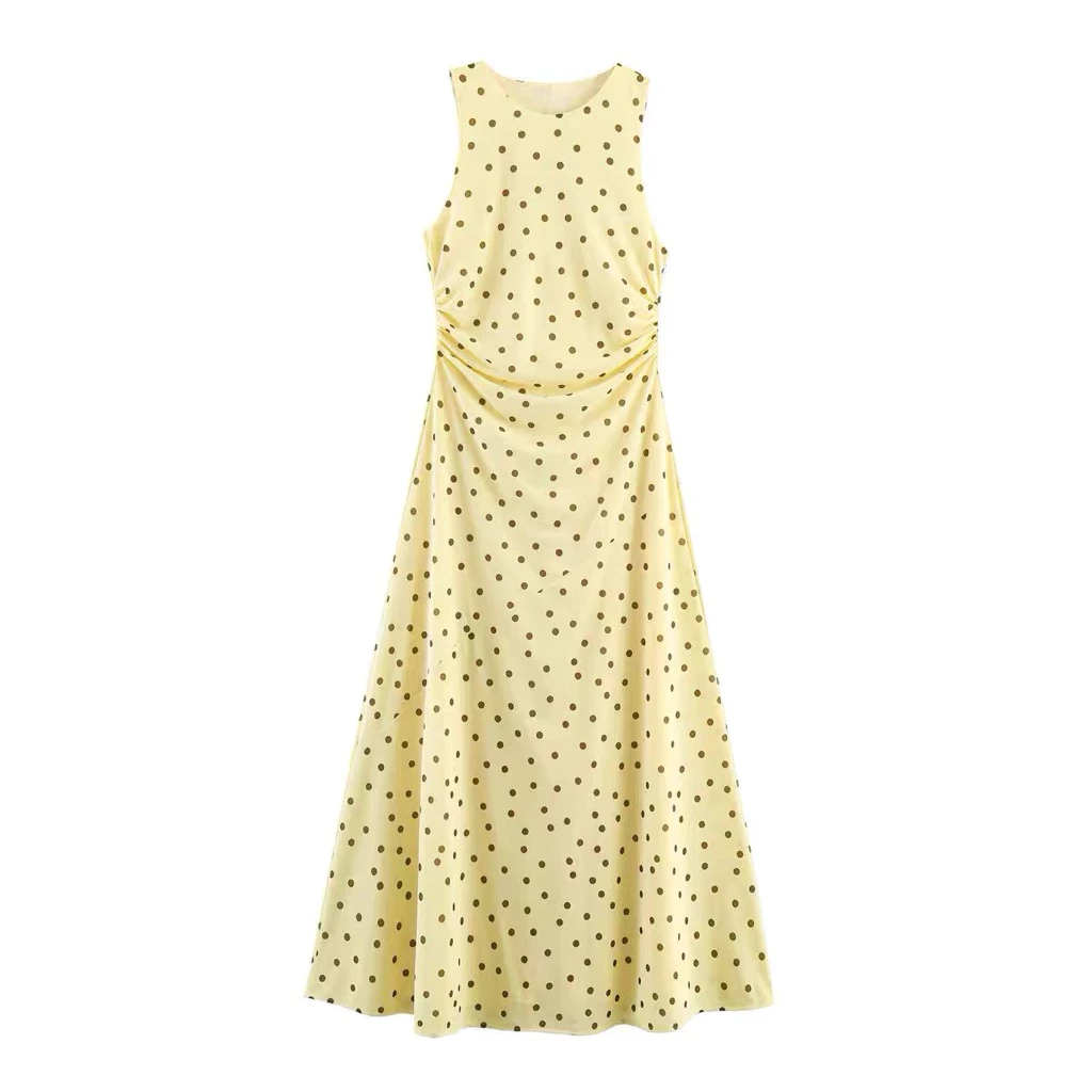 PICHA_BRAND : BUTTER YELLOW POLKA DOT DRESS