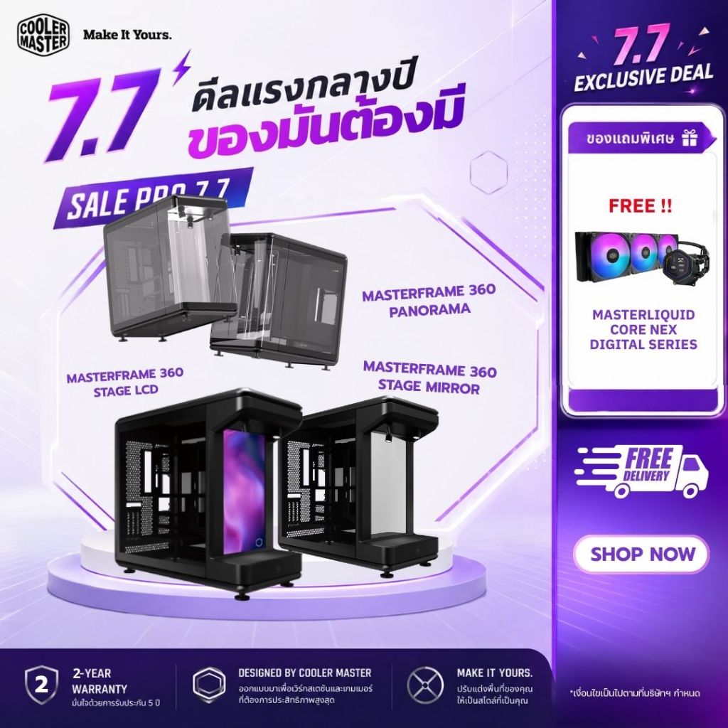 Cooler Master MASTERFRAME 360 Series (PANORAMA / STAGE LCD / STAGE MIRROR) เคส Open-Frame พรีเมียม