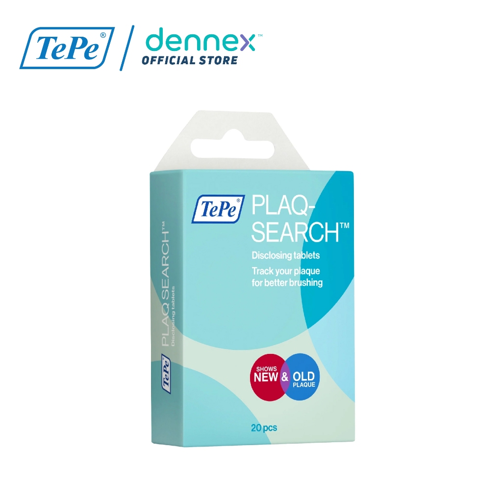 TePe PlaqSearch™ tablets เป็นเม็ดตรวจคราบจุลินทรีย์แบบสองสี 10pcs/1กล่อง