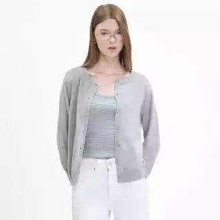 Withit Cardigan with Leather Patch คาร์ดิแกนสีพื้น - OTW20823