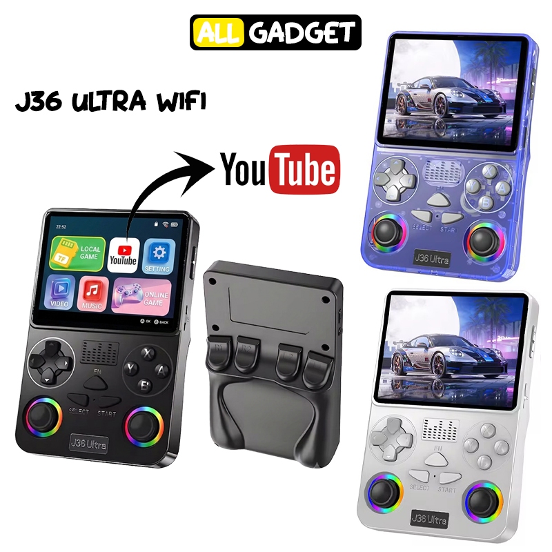 เครื่องเล่นเกมพกพา J36 Ultra รองรับ Wifi เล่นออนไลน์ได้ หน้าจอ 3.5 นิ้ว เล่นเกมย้อนยุค รองรับ Youtube