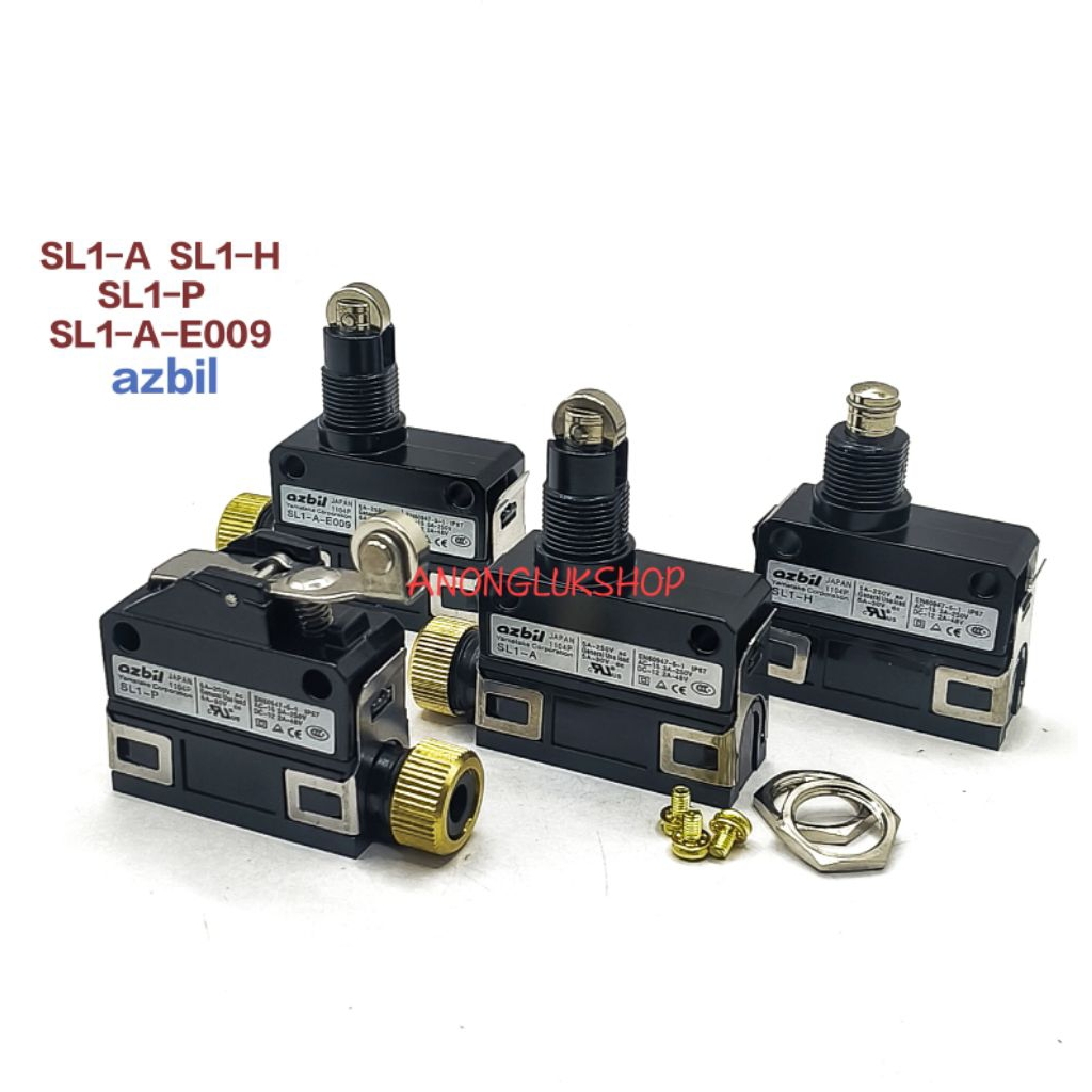 1ตัว 👉👉 SL1-A  SL1-A-E009 SL1-H SL1-P  azbil  LIMIT SWITCH 5A 250Vac ลิมิตสวิตช์  made in JAPAN