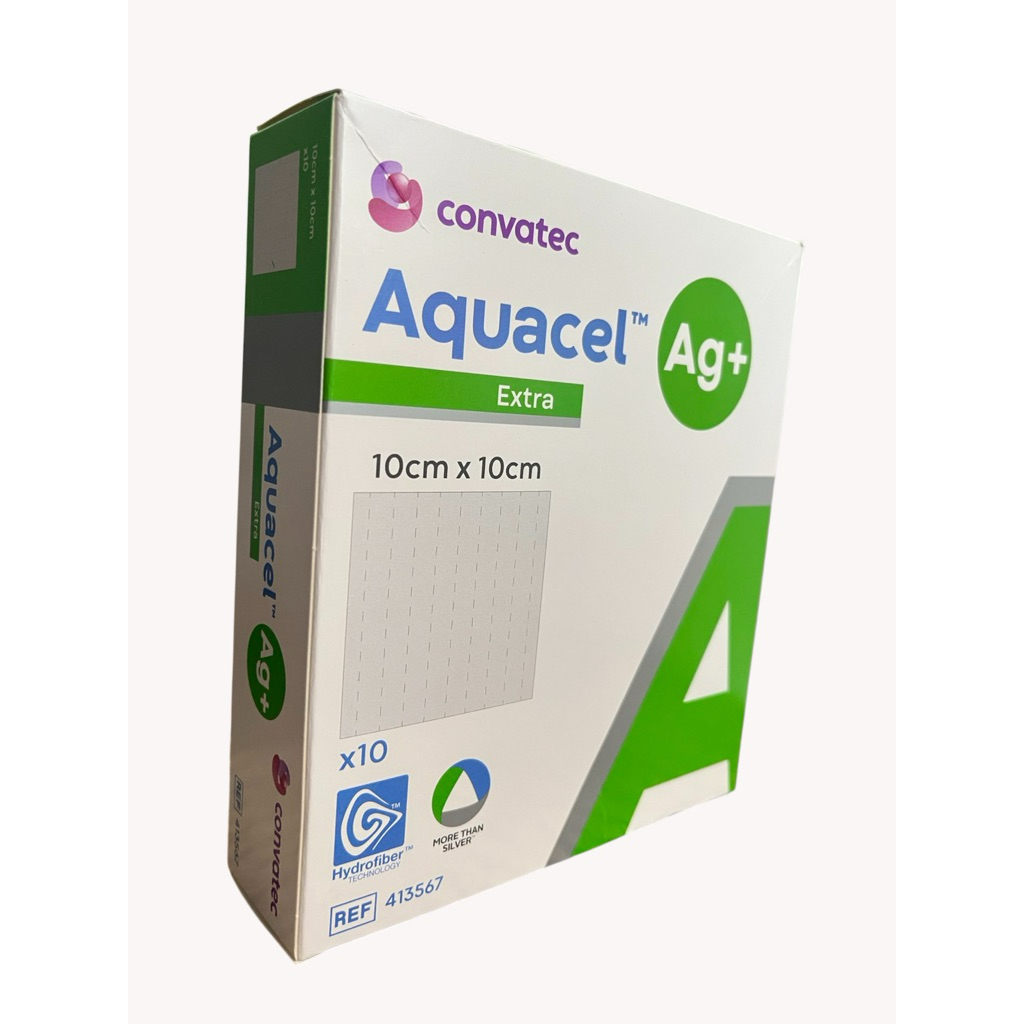 Aquacel Extra +Ag(1แผ่น) แผ่นปิดแผลขนาด10cm*10cm(ส่งไวของแท้)