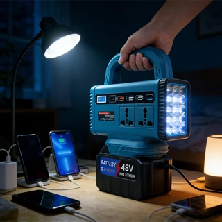 Makita เครื่องแปลงไฟ 300W ไร้สาย Power Inverter DC 21V To 220V สําหรับ Home Application Inverter 3USB แปลงไฟ หม้อแปลงไฟ