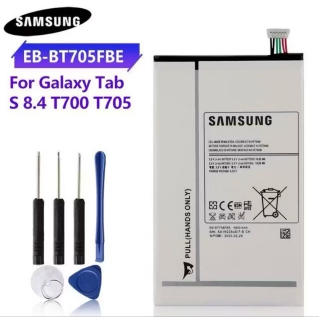 แบตเตอรี่ แท้ Samsung Galaxy Tab S 8.4 T705 T700 SM-T700 EB-BT705FBE EB-BT705FBC 4900mAh ประกัน 3 เด