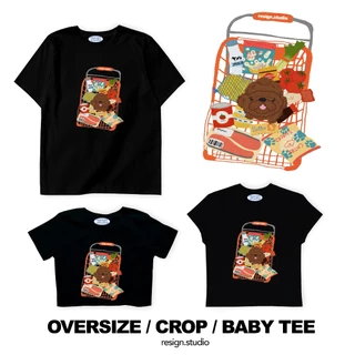 resign studio - Oversize/Crop/Babytee ลาย Market paws