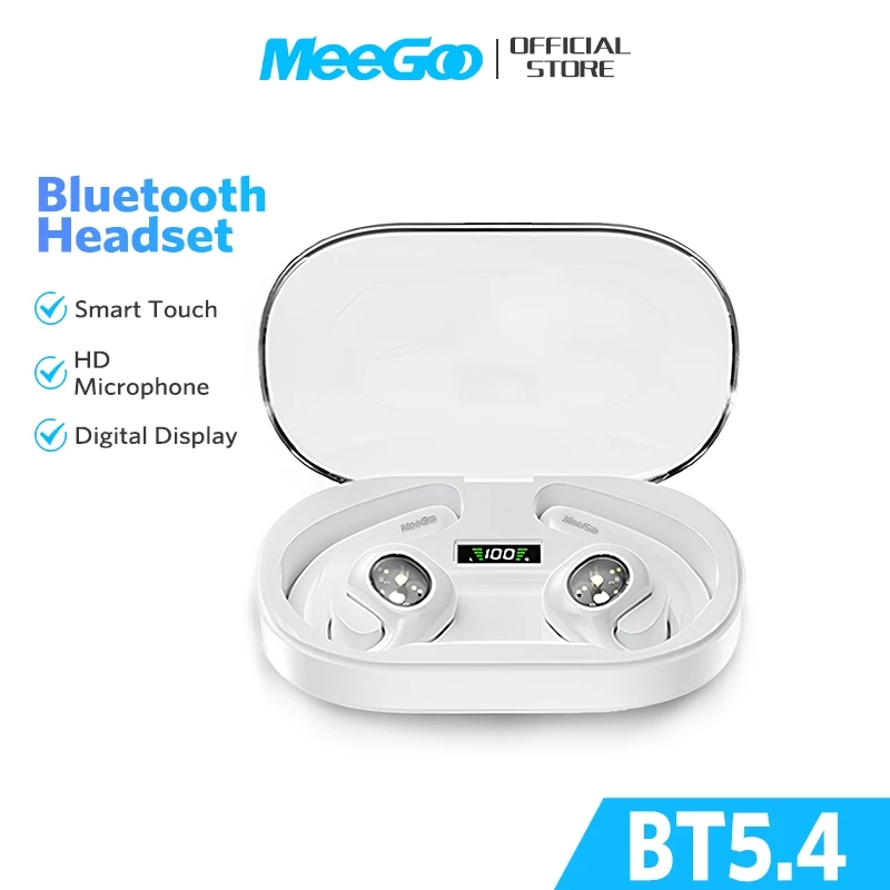 MEEGOO Y3 หูฟังบลูทูธแบบแขวนหู 5.4 หูฟังไร้สาย Bluetooth หูฟังออกกําลังกาย จอ LCD HIFI ใช้ได้นาน