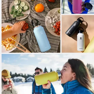 HYDRO FLASK - แก้วน้ําสูญญากาศ 20OZ 32OZ 40OZ รักษาความเย็น/ความร้อน พกพาง่าย ไม่รั่วซึม พร้อมหลอดดูด แตนเลส304