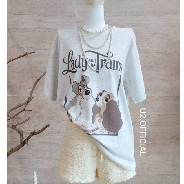 U2.Lady and the Tramp🩷 เสื้อยืดเลดี้ ผ้านุ่มๆ