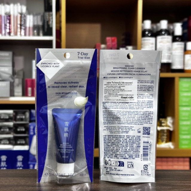 ( หลอดขนากเล็กมาก ) Kose Sekkisei Brightening Foam Cleanser 19ml