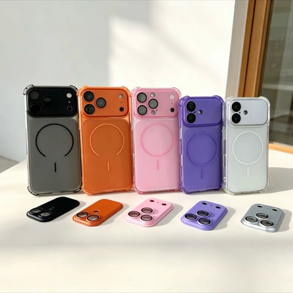 💥New Csae💥เคสกันกระแทก4มุม งานนิ่มเคสด้านพร้อมฟิล์มเลนส์กล้อง สำหรับ ไอโฟน17promax 17pro IP13/14/15/16/17 15PM