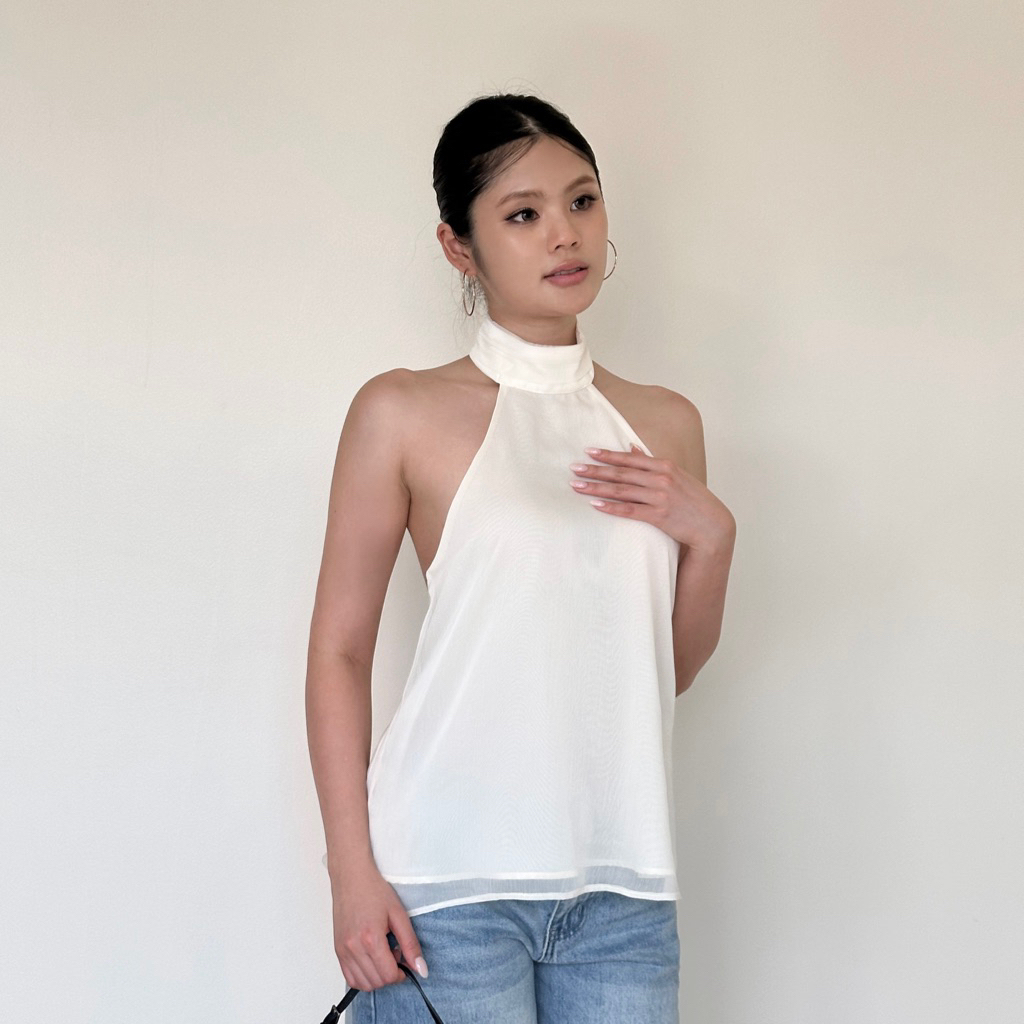 LE DOS - Belle Halter Top เสื้อคล้องคอซีทรู + โชว์หลัง