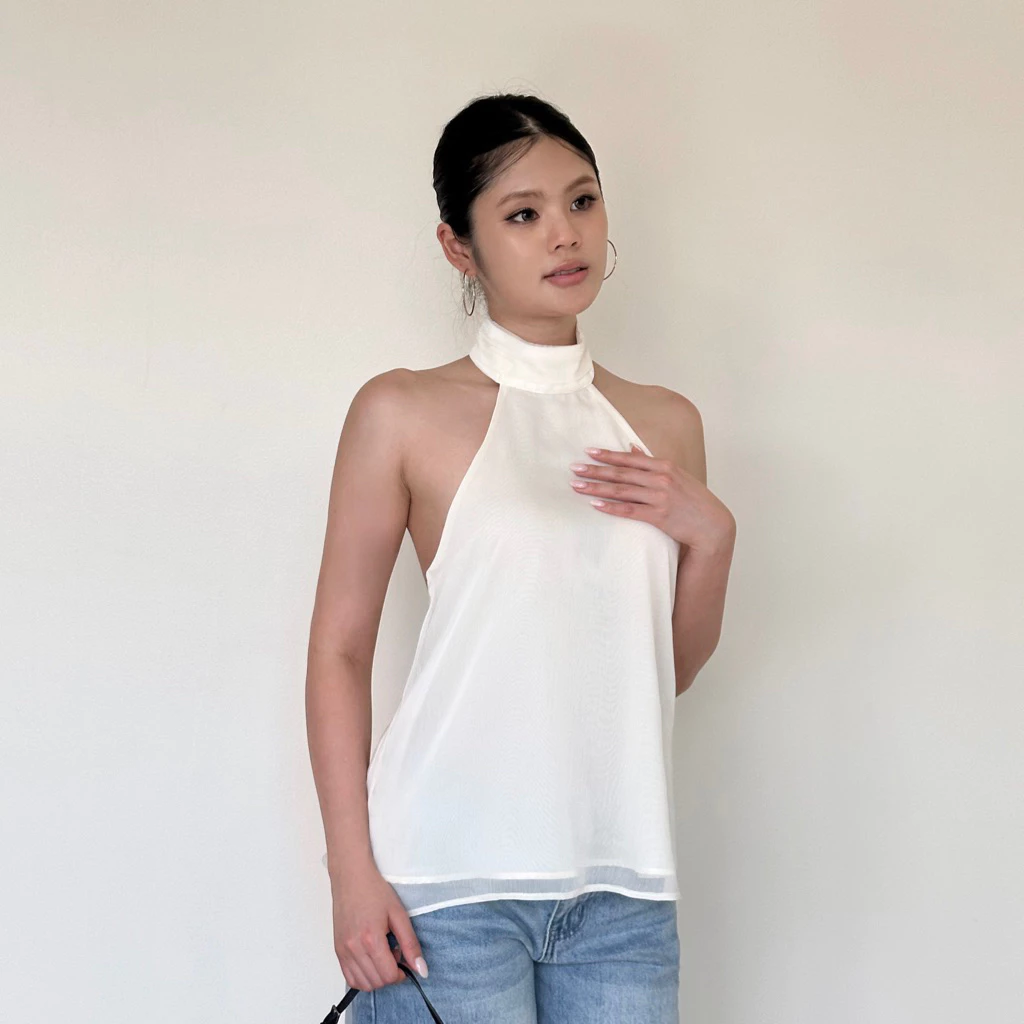 LE DOS - Belle Halter Top เสื้อคล้องคอซีทรู + โชว์หลัง