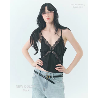 Satin Lace Camisole (Black)