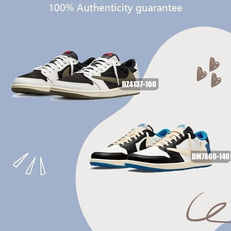 💯แท้-สต็อก🎁Travis Scott x Fragment Design x Air 1 Low รองเท้าบาสเก็ตบอลทรงโลว์คัท รุ่น Reverse Swoosh 2.0