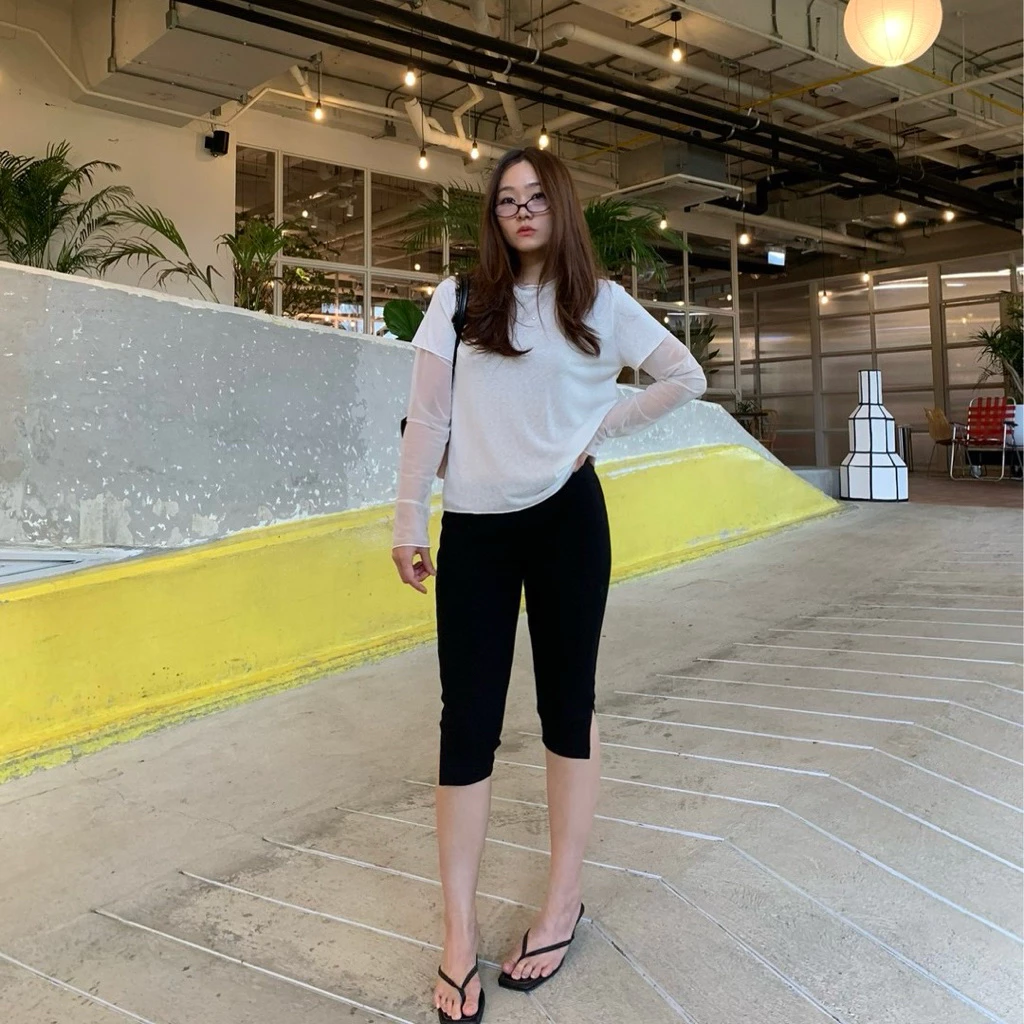 (พร้อมส่ง) Low waist capri pants รุ่นเอวต่ำ ผ้าหนาเก็บทรงตัวเดิม (Littlebitbyjj)