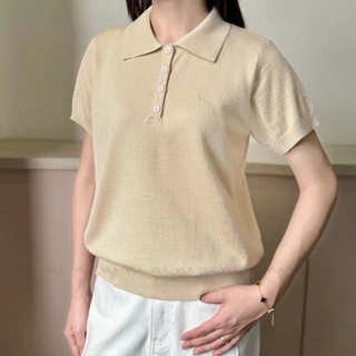 VILA | Classic Cooling Knit Polo VL131 เสื้อโปโลไหมพรมผ้าเย็น