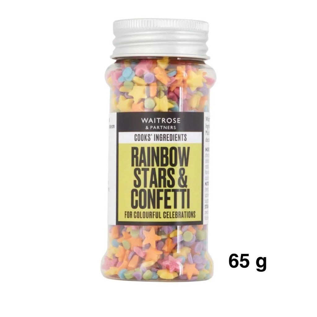 [ส่งด่วน] Waitrose Rainbow Stars and Coffetti Sprinkle 65g/100’s & 1000’s Multicolor Sugar 85g เวทโท