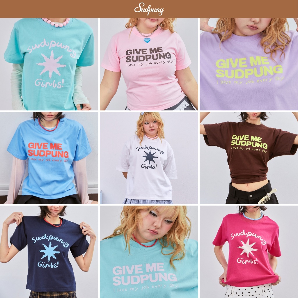 Jessie Tee_SP142 เสื้อยืดคอกลมโอเวอร์ไซส์ ผ้านุ่มใส่สบาย ลาย
