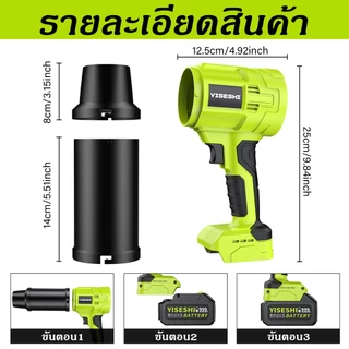 YISESHI เครื่องเป่าลมแรงสูง ฟรีหัวเป่า 2อัน โบลเวอร์ปรับความเร็วได้ไม่จำกัด โบลเวอร์เทอร์โบ ขจัดเศษอาคาร/ฝุ่นขี้ผง