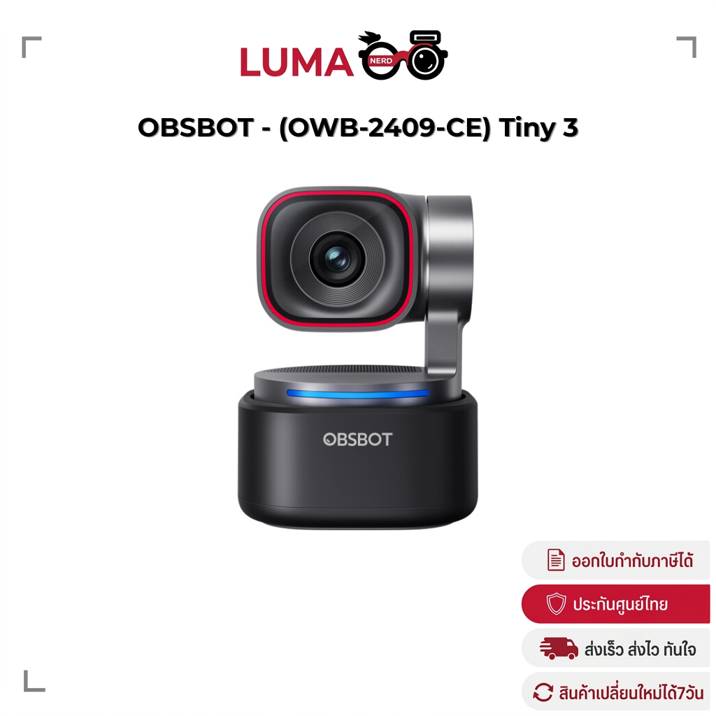 OBSBOT - Tiny 3 (OWB-2409-CE) Webcam กล้องเว็บแคม 4K AI Tracking ประกันศูนย์ไทย